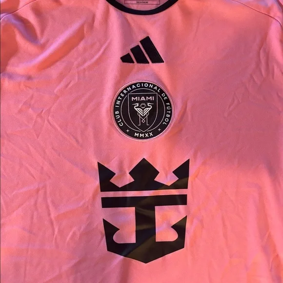 Adidas Neon Pink inter Miami Soccer Jersey with Black Details